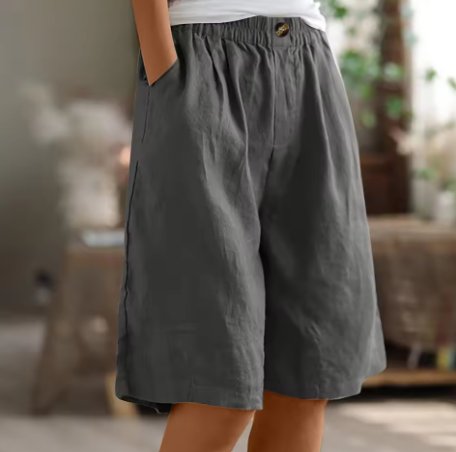 Dame Shorts Afslappet Pasform Elastisk Talje - Grijs