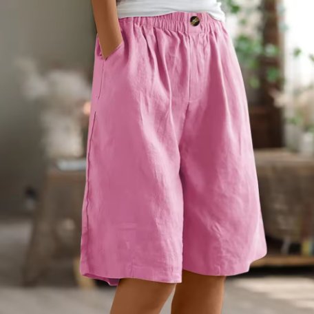 Dame Shorts Afslappet Pasform Elastisk Talje - Roze