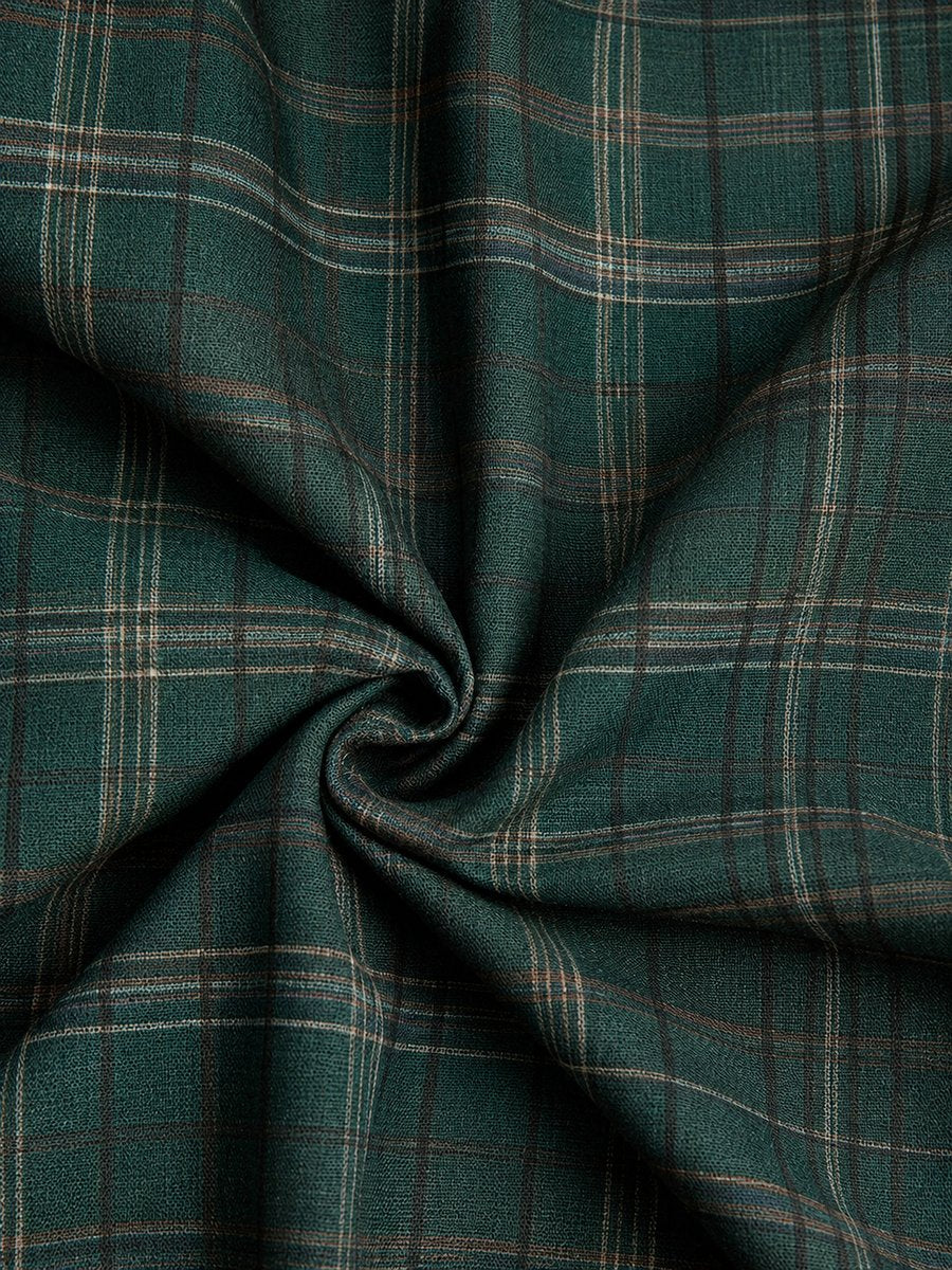 Dame Ternet Flannel Maxi Formal Dress Skjortekjole