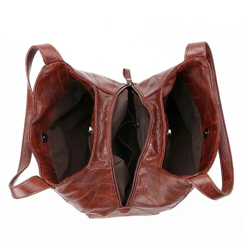 Dame Vintage Rummelig Skulderveske Blødt Læder Hobo-taske