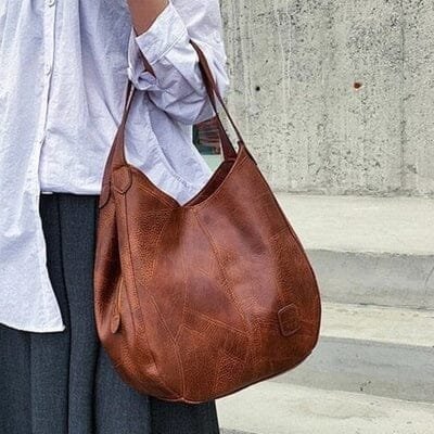 Dame Vintage Rummelig Skulderveske Blødt Læder Hobo-taske