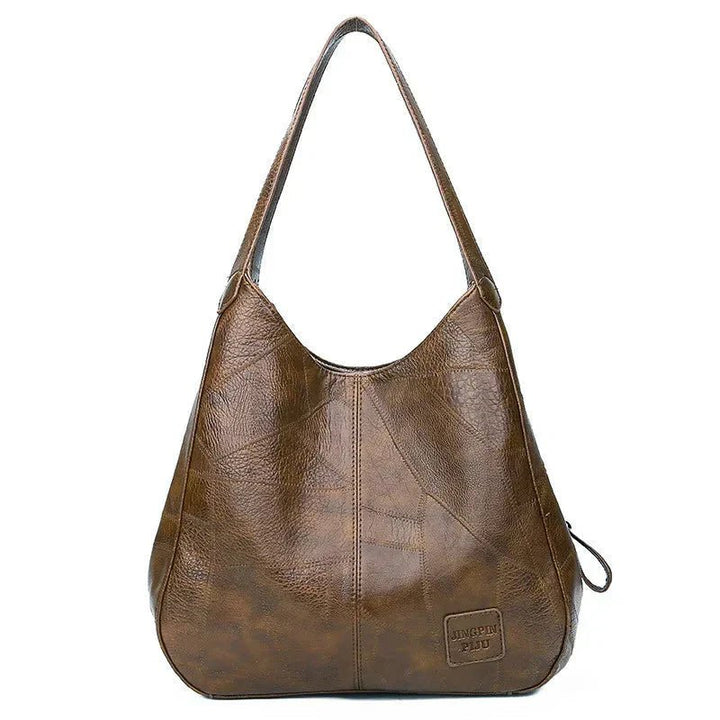 Dame Vintage Rummelig Skulderveske Blødt Læder Hobo-taske - Coffee