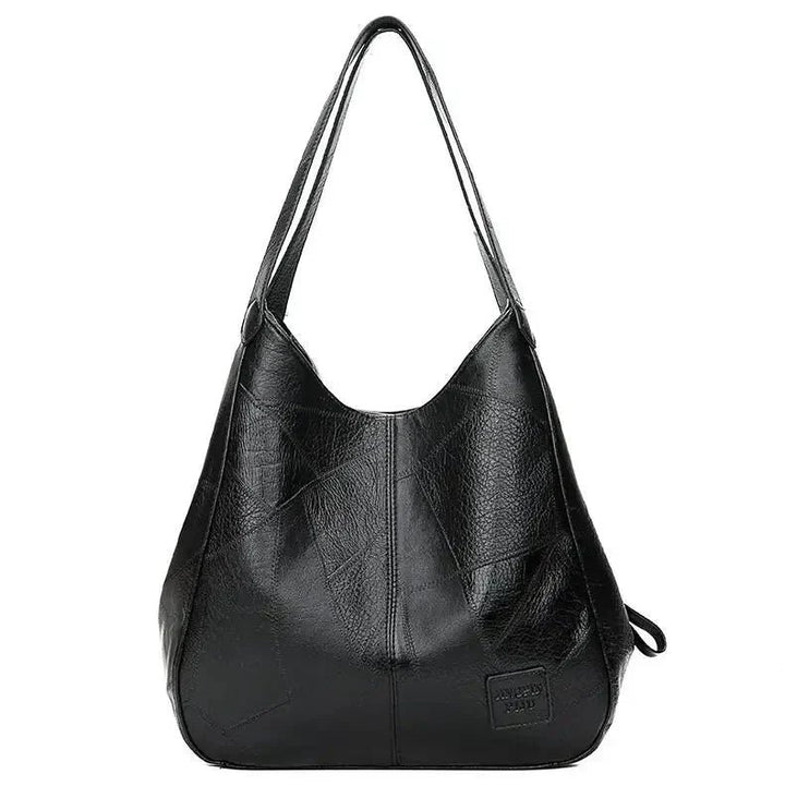 Dame Vintage Rummelig Skulderveske Blødt Læder Hobo-taske - Black