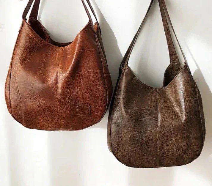 Dame Vintage Rummelig Skulderveske Blødt Læder Hobo-taske