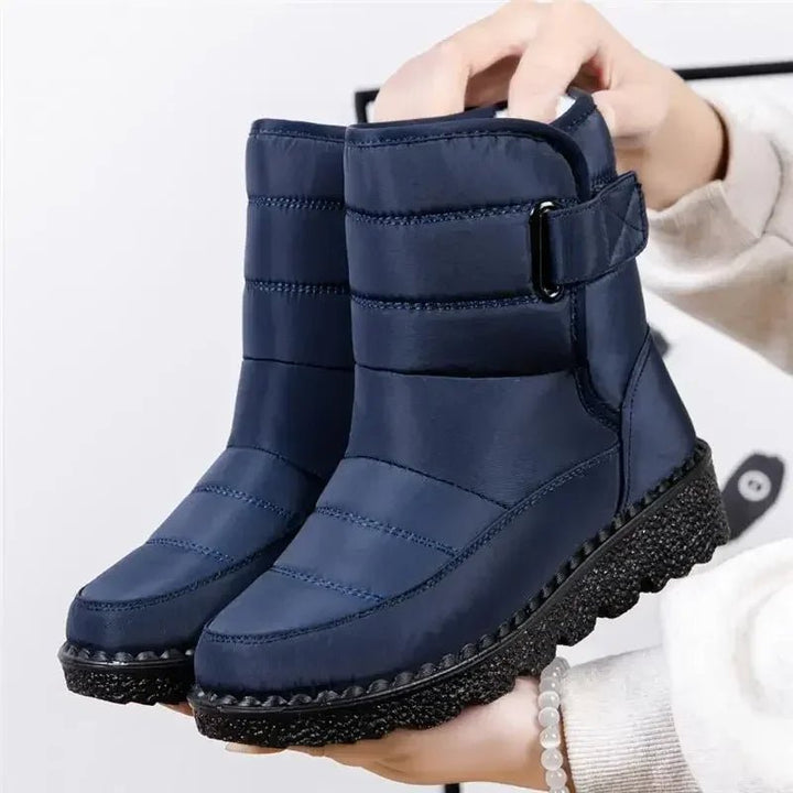 Dame Waterproof Boots Vinter Ankelstøvler Polstret - Blue