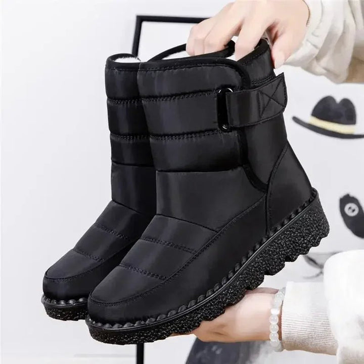Dame Waterproof Boots Vinter Ankelstøvler Polstret - Black