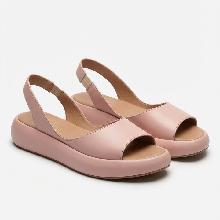 Damer Åben Tå Kilehæl Slingback Sandaler Elastisk Hælstrop - Rosa