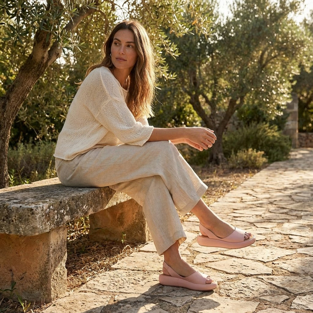 Damer Åben Tå Kilehæl Slingback Sandaler Elastisk Hælstrop