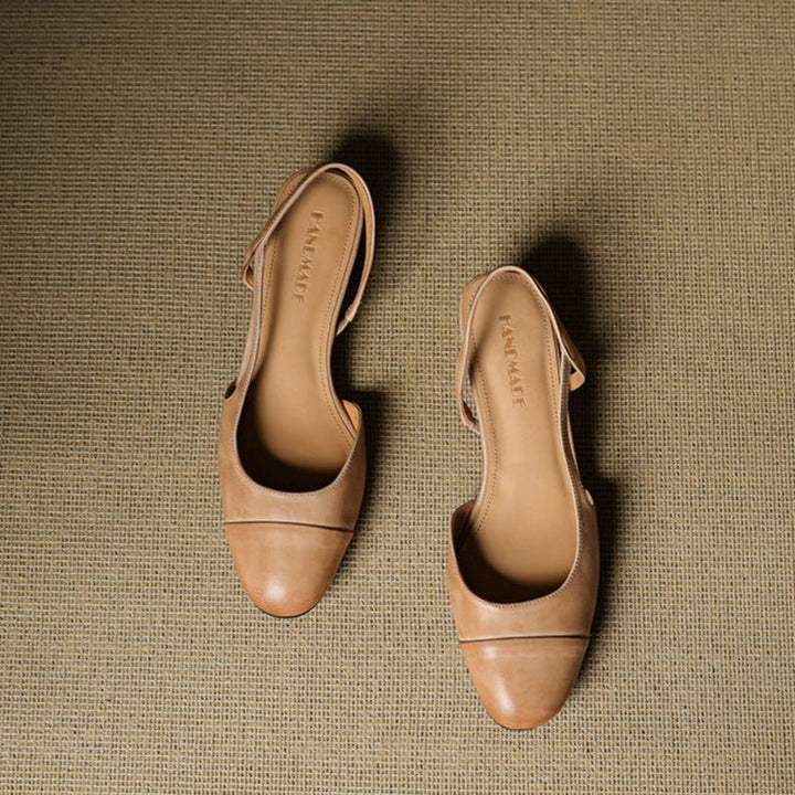 Damernes Ægte Læder Slingback Pumps med Mandelspids