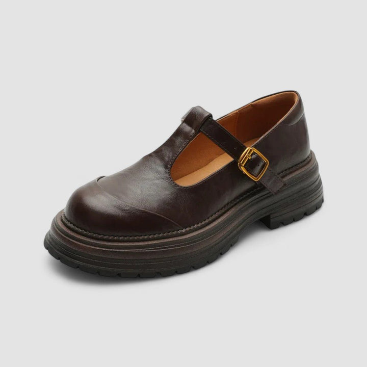 Damernes Retro Chunky Platform T-bar Mary Jane Sko