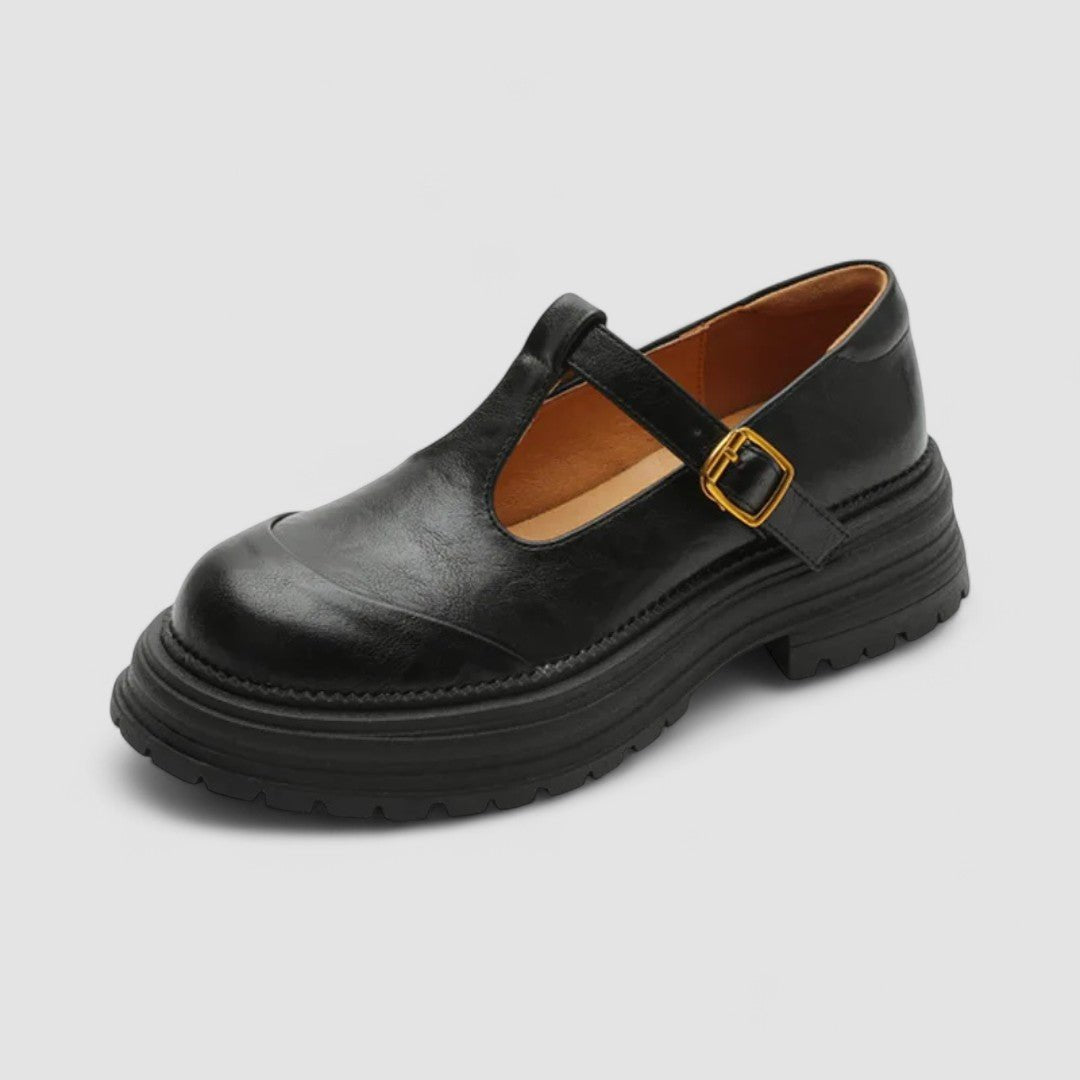 Damernes Retro Chunky Platform T-bar Mary Jane Sko
