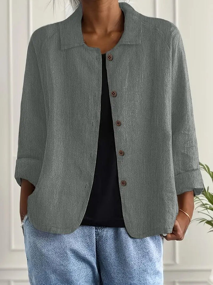 Damers Afslappet Langærmet Knaplukning Blazer Jakke