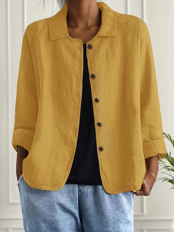 Damers Afslappet Langærmet Knaplukning Blazer Jakke - Yellow