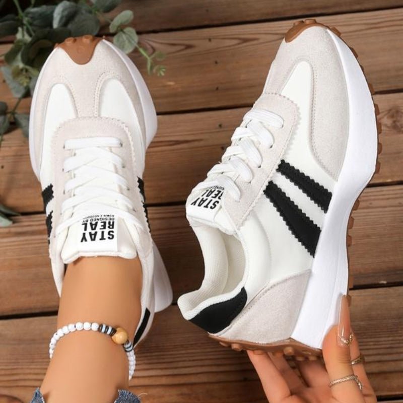 Damers Retro Platform Chunky Sneakers med Snørebånd