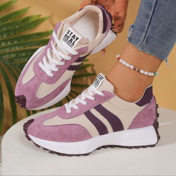 Damers Retro Platform Chunky Sneakers med Snørebånd