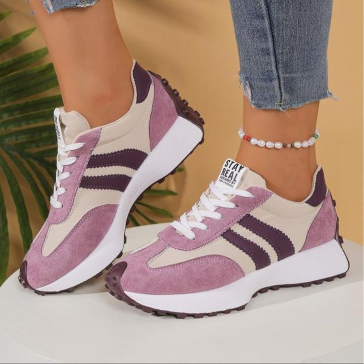 Damers Retro Platform Chunky Sneakers med Snørebånd