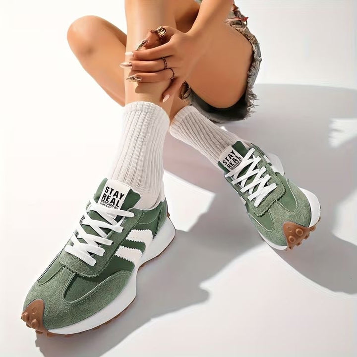 Damers Retro Platform Chunky Sneakers med Snørebånd