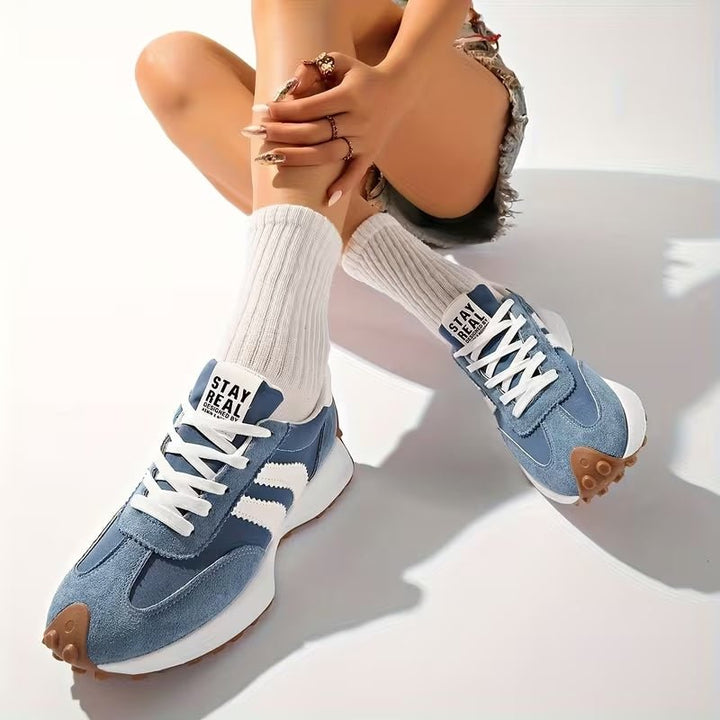Damers Retro Platform Chunky Sneakers med Snørebånd