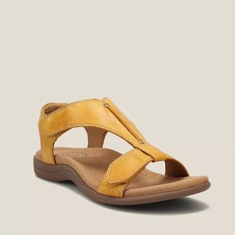 Damesandaler Justerbare Remme Åben Tå Comfort - Yellow