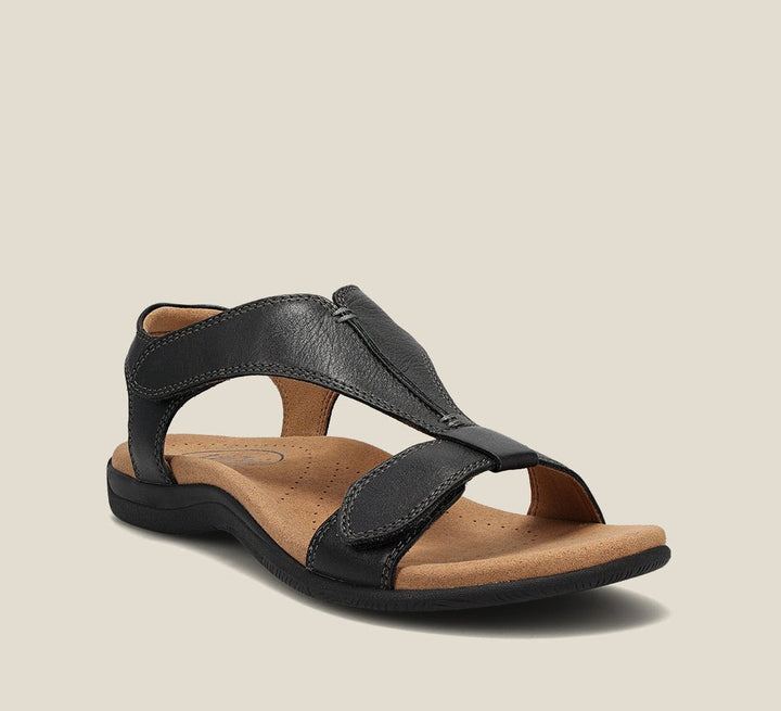 Damesandaler Justerbare Remme Åben Tå Comfort - Black