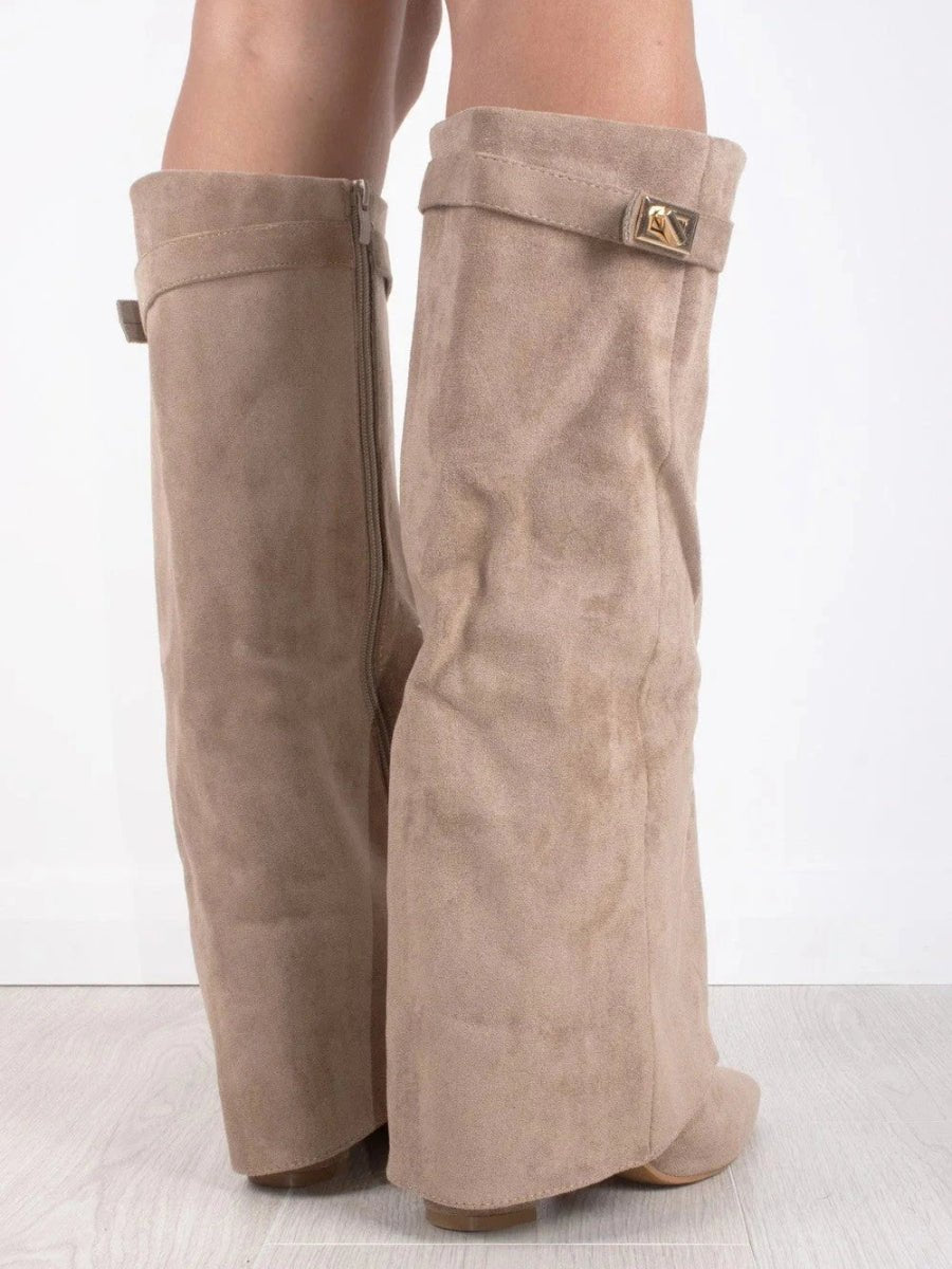 Damestøvler Suede Elegante Høje Støvler