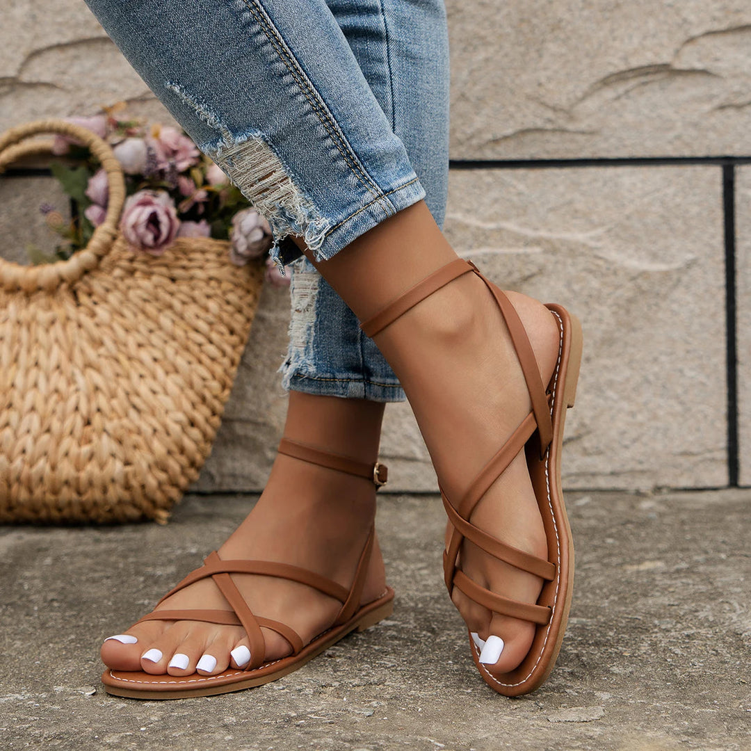 Liva | Dame Ankel Rem Flade Sandaler