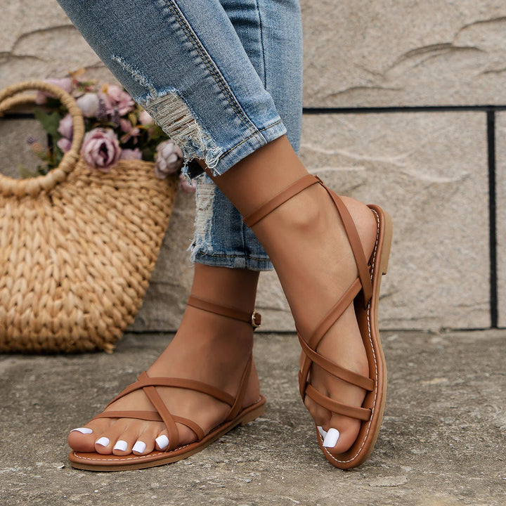 Liva | Dame Ankel Rem Flade Sandaler