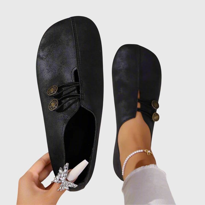 Dagmar | Kvinders Forårs Casual Slip-On Flade Sko med Knap - Freya Kobenhavn