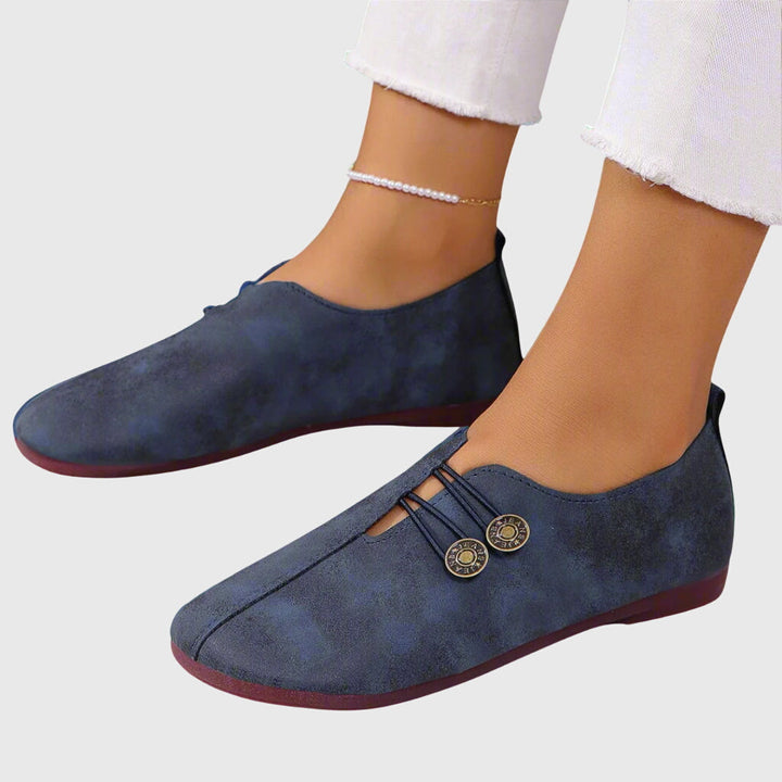Dagmar | Kvinders Forårs Casual Slip-On Flade Sko med Knap - Freya Kobenhavn
