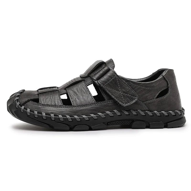 Fisherman Sandaler Ægte Læder Lukket Tå Herre - Gray