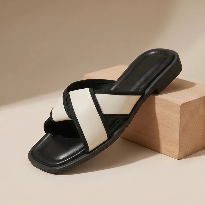 Fisherman Sandaler Kryds Remme Dame Slip-On Flade - White