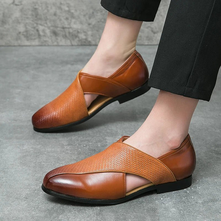 Fisherman Sandaler Læder Loafers Crossover Lukkede Tæer