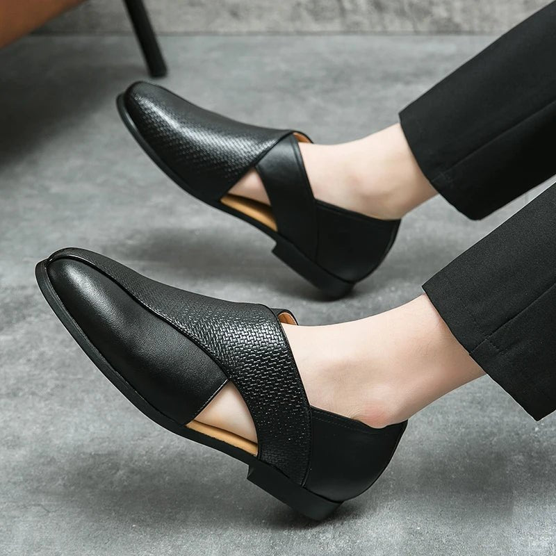 Fisherman Sandaler Læder Loafers Crossover Lukkede Tæer