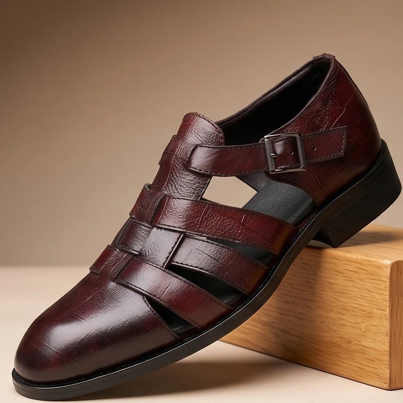Fisherman Sandaler Læder Lukkede Tær Spænde - Brown (Buckle)