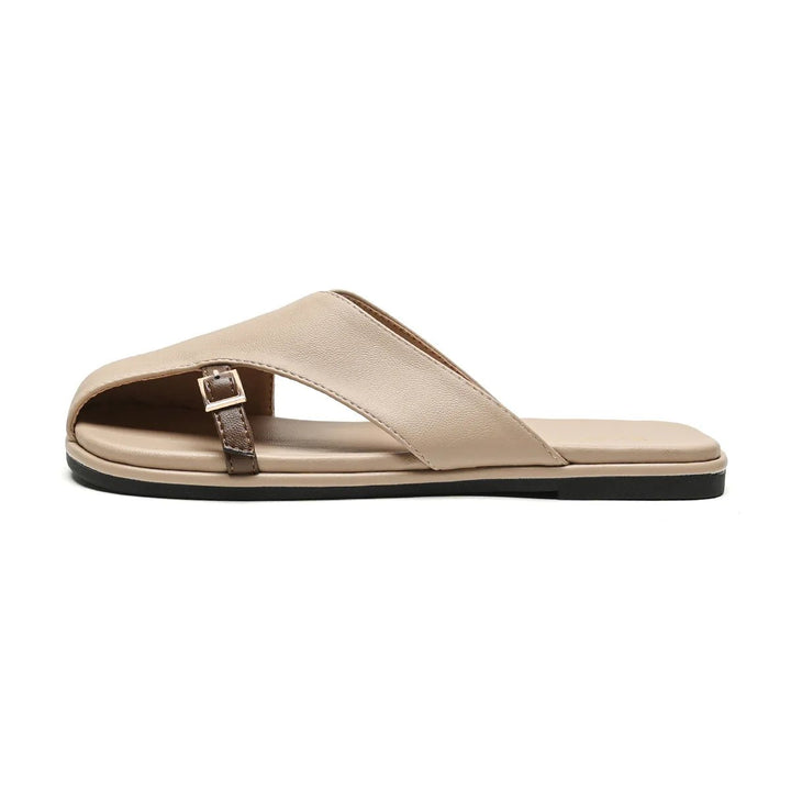 Fisherman Sandals Læder Kryds-Rem Flade Sandaler Kvinder