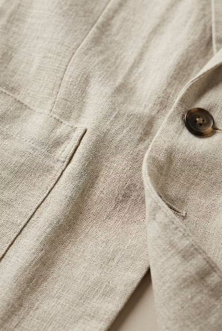 Herre Afslappet Linen Jakkesæt To-delt