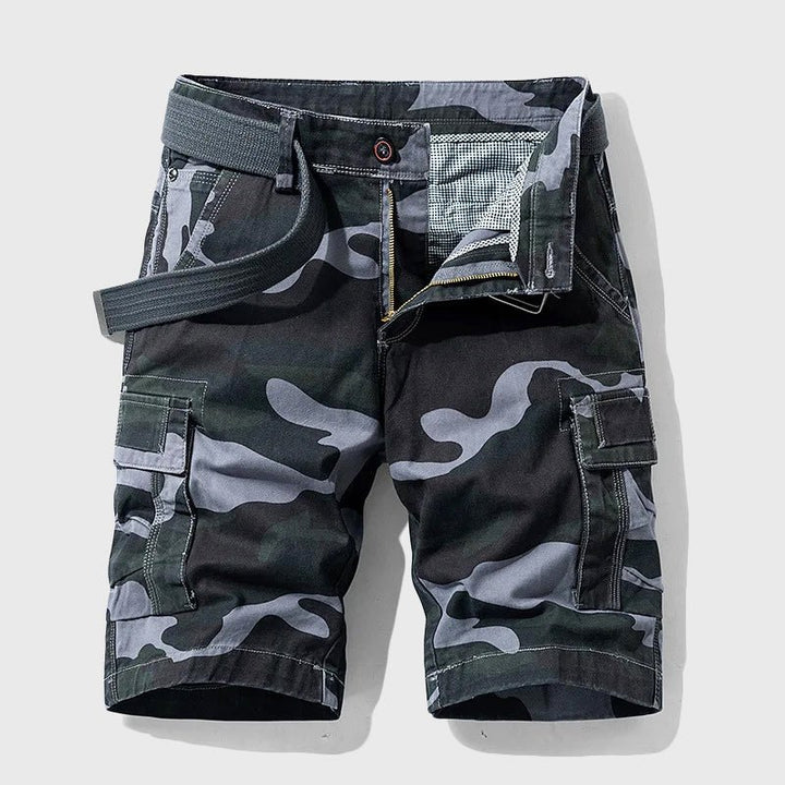 Herre Camouflage Cargo Short Knælang Bælte - Gray