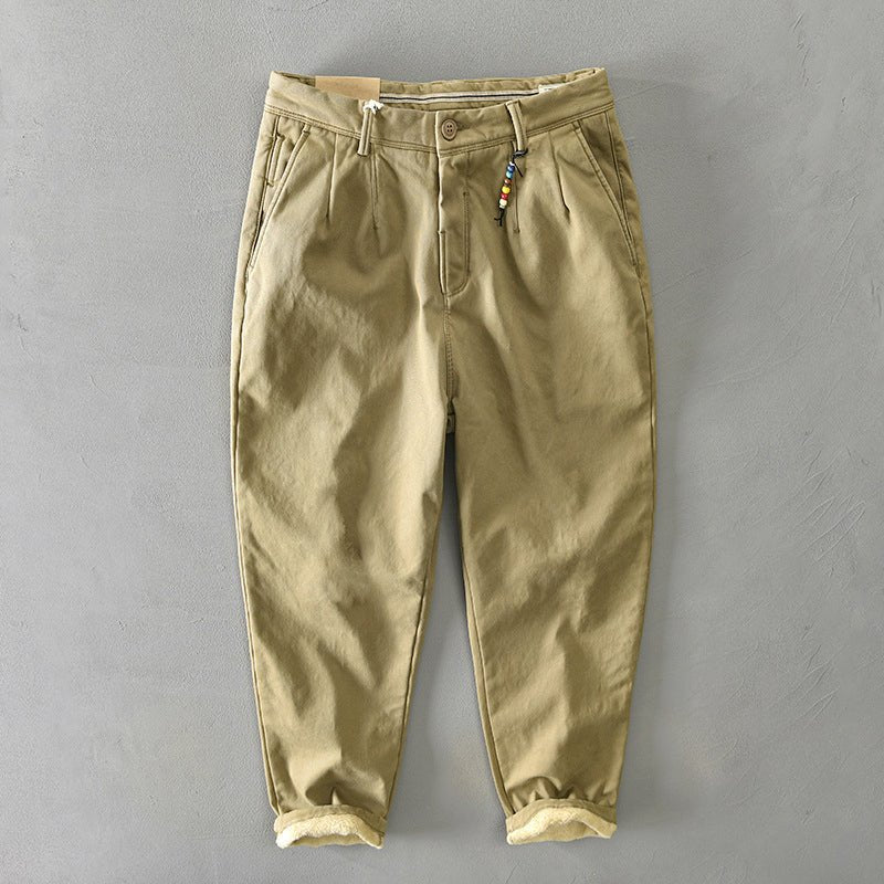 Herre Casual Tapered Chino Bukser - Khaki