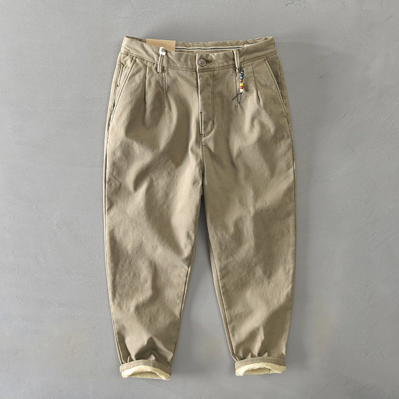 Herre Casual Tapered Chino Bukser - Beige