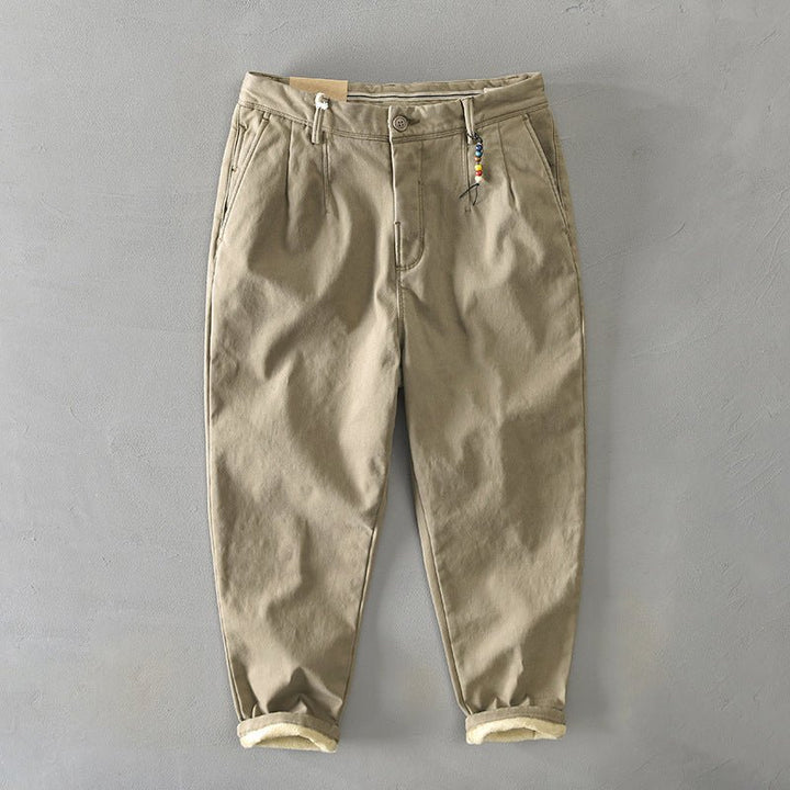 Herre Casual Tapered Chino Bukser - Beige