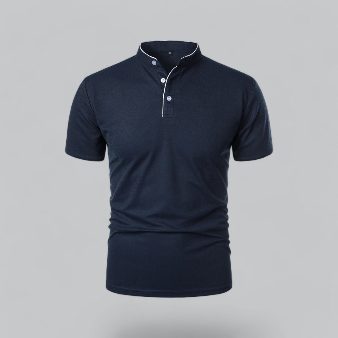 Herre Kravløs Bomuldspolo Korte Ærmer - Navy Blue