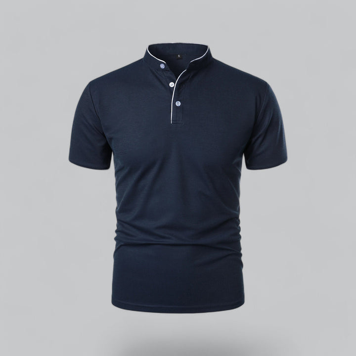 Herre Kravløs Bomuldspolo Korte Ærmer - Navy Blue