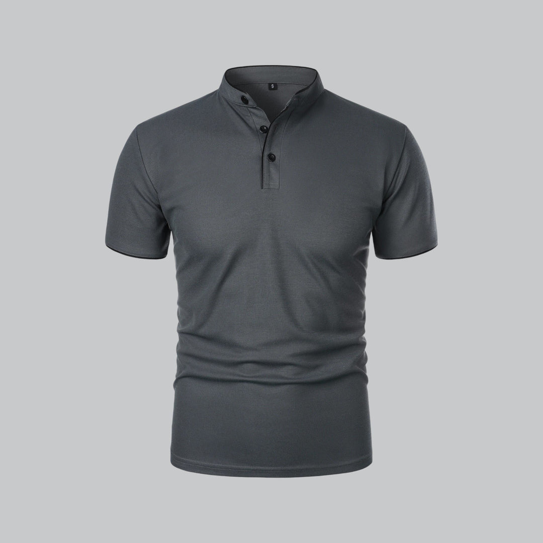 Herre Kravløs Bomuldspolo Korte Ærmer - Dark Grey