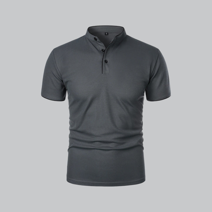Herre Kravløs Bomuldspolo Korte Ærmer - Dark Grey