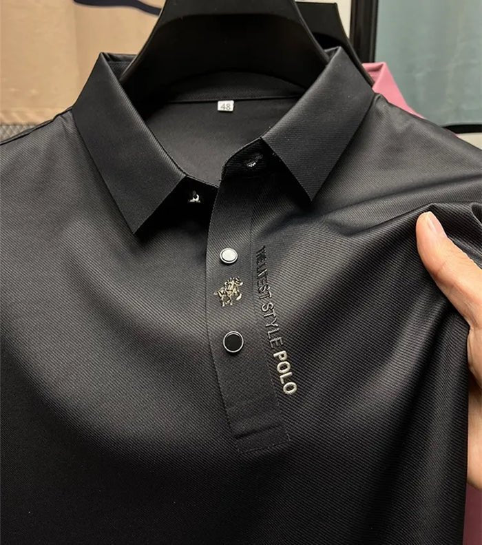 Herre Polo Skjorte Krølfri Stretch Bomuld - Black