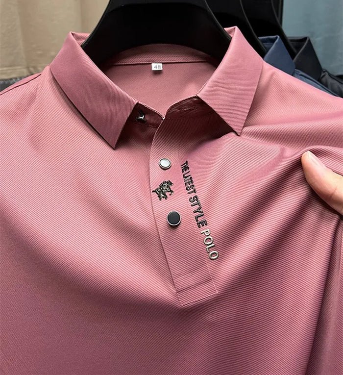 Herre Polo Skjorte Krølfri Stretch Bomuld - Pink