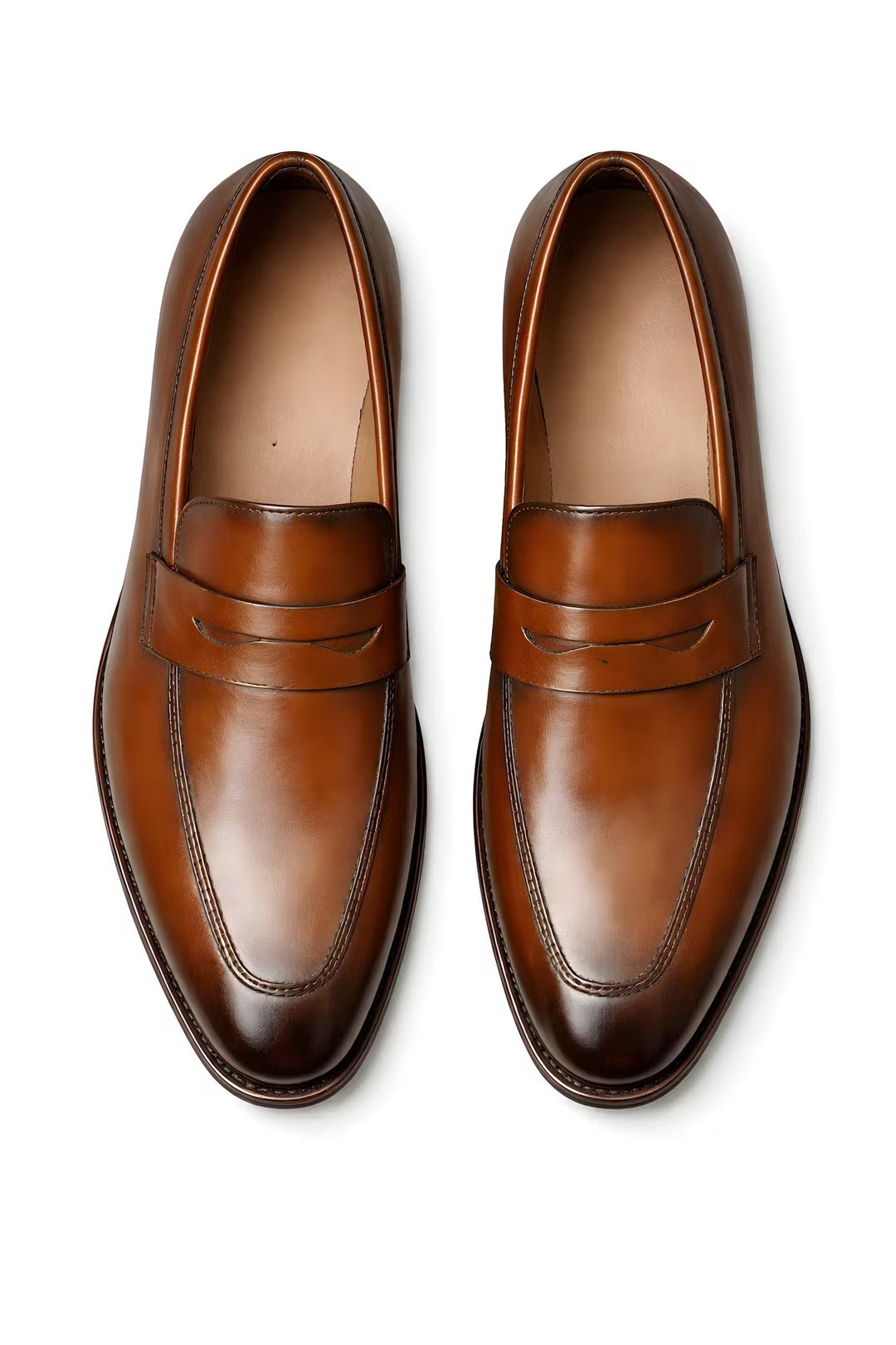 Herre Slip-On Penny Loafers Klassisk Formelt Læderlook