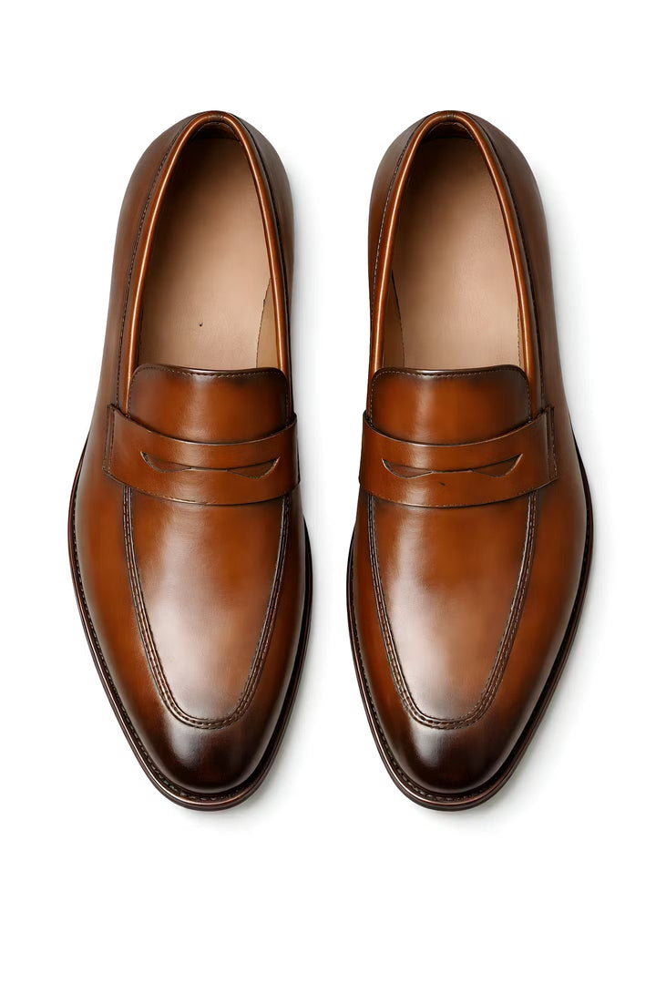 Herre Slip-On Penny Loafers Klassisk Formelt Læderlook