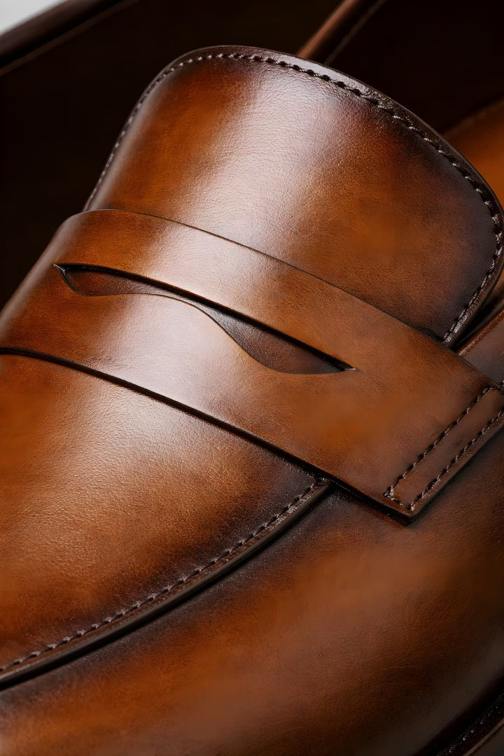 Herre Slip-On Penny Loafers Klassisk Formelt Læderlook