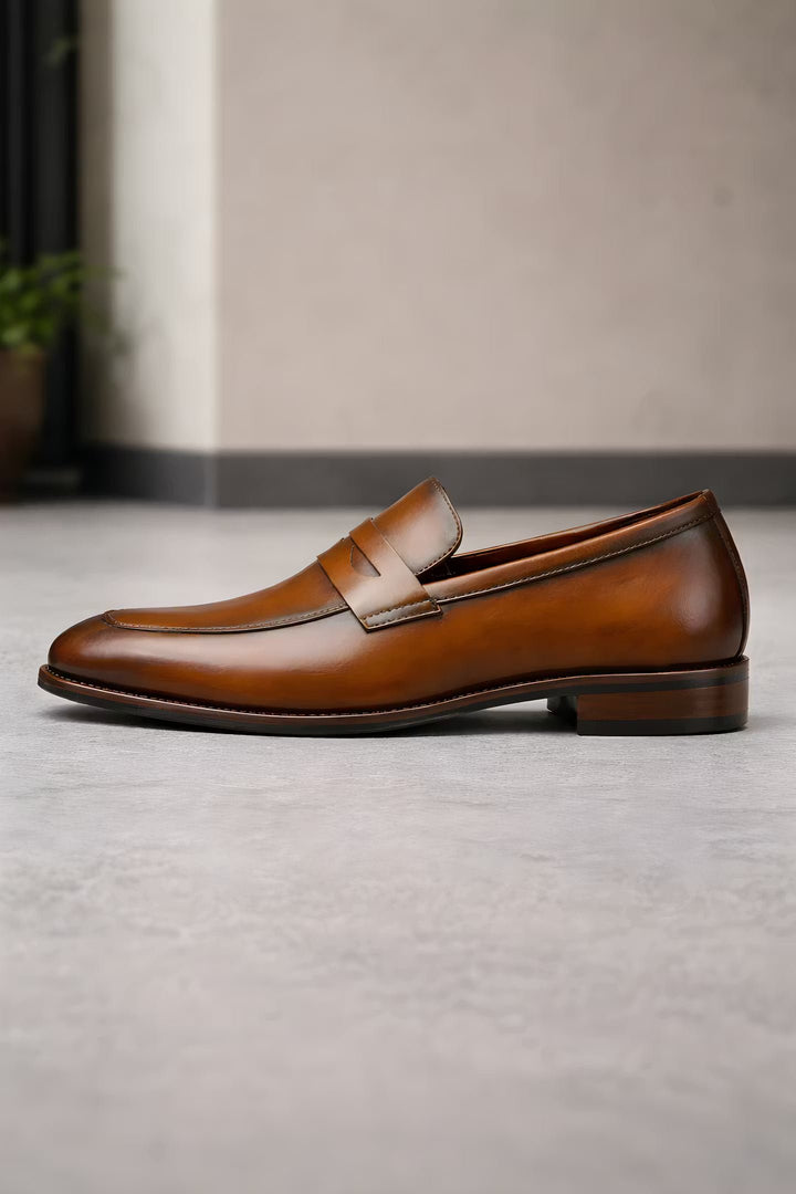 Herre Slip-On Penny Loafers Klassisk Formelt Læderlook